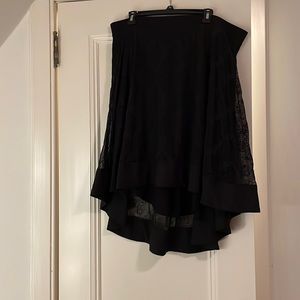 High low black skirt